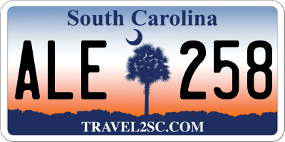 SC license plate ALE258