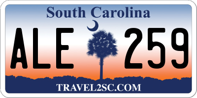 SC license plate ALE259