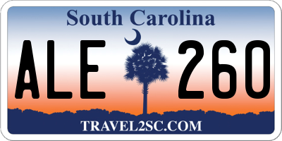 SC license plate ALE260