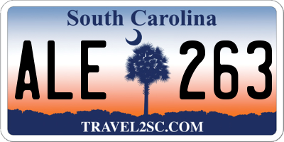 SC license plate ALE263