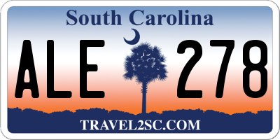 SC license plate ALE278