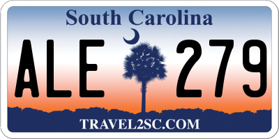 SC license plate ALE279