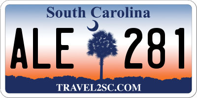 SC license plate ALE281
