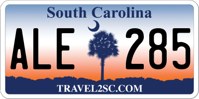 SC license plate ALE285