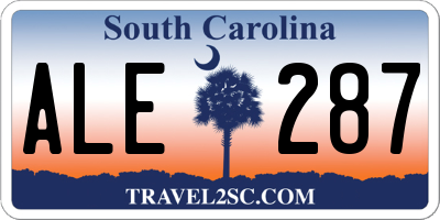 SC license plate ALE287