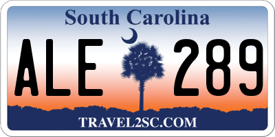 SC license plate ALE289