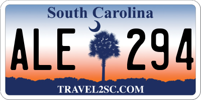 SC license plate ALE294