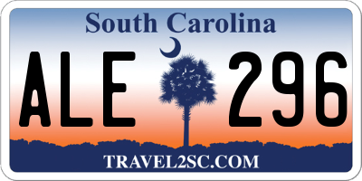SC license plate ALE296