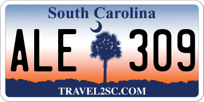 SC license plate ALE309