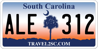 SC license plate ALE312