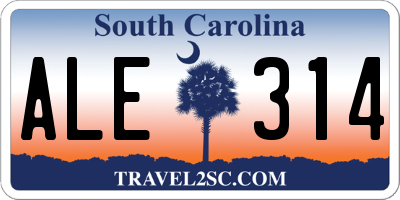 SC license plate ALE314