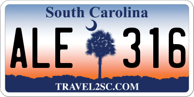 SC license plate ALE316