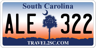 SC license plate ALE322