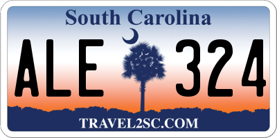 SC license plate ALE324