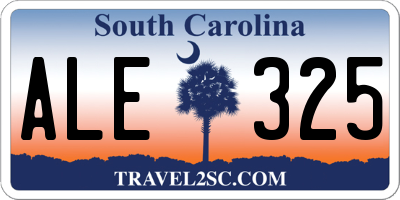 SC license plate ALE325