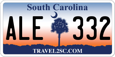 SC license plate ALE332