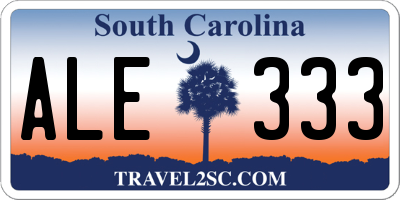 SC license plate ALE333
