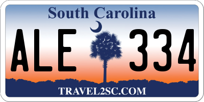 SC license plate ALE334
