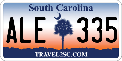 SC license plate ALE335
