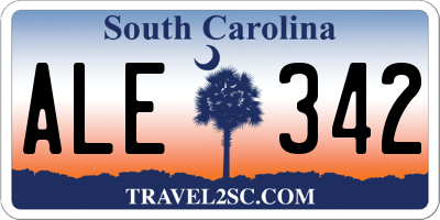 SC license plate ALE342