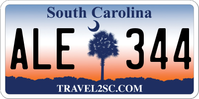 SC license plate ALE344