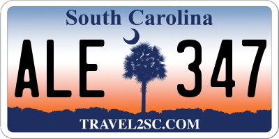 SC license plate ALE347