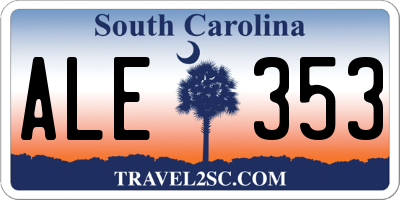 SC license plate ALE353