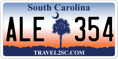SC license plate ALE354