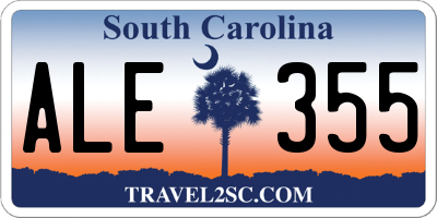 SC license plate ALE355