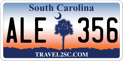 SC license plate ALE356