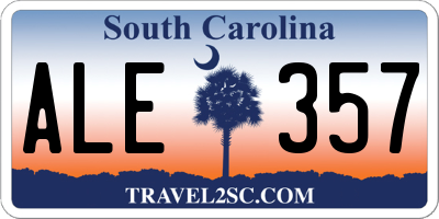 SC license plate ALE357