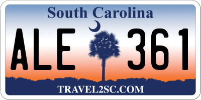 SC license plate ALE361