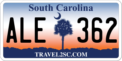 SC license plate ALE362