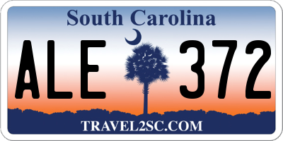 SC license plate ALE372