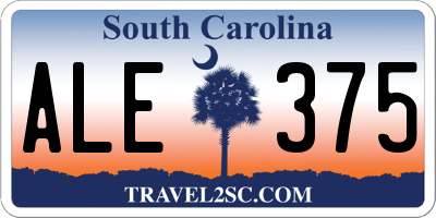 SC license plate ALE375