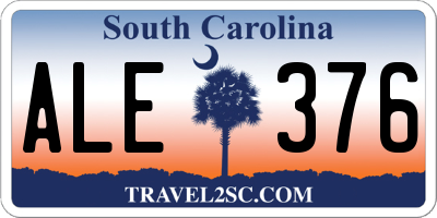 SC license plate ALE376