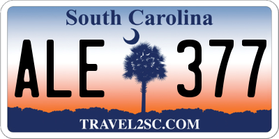 SC license plate ALE377