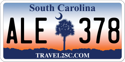 SC license plate ALE378