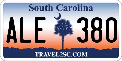 SC license plate ALE380