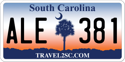 SC license plate ALE381