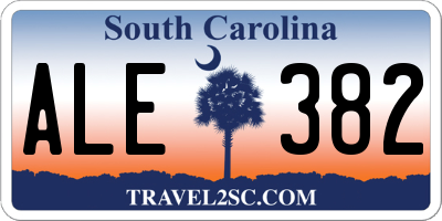 SC license plate ALE382