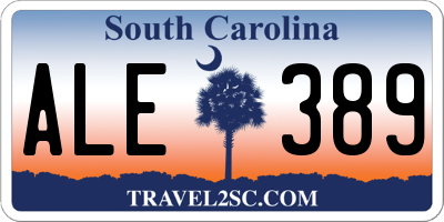 SC license plate ALE389