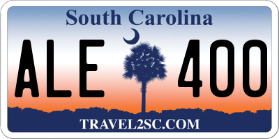 SC license plate ALE400