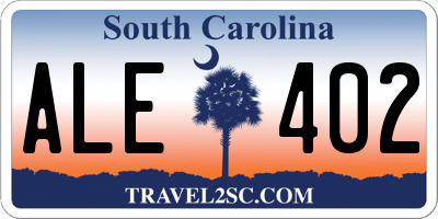 SC license plate ALE402