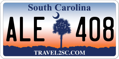 SC license plate ALE408