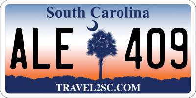 SC license plate ALE409