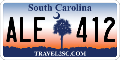 SC license plate ALE412