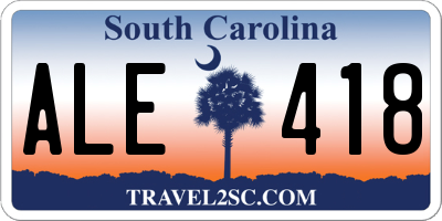 SC license plate ALE418