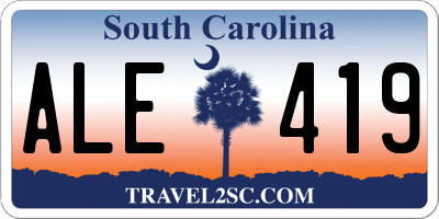 SC license plate ALE419