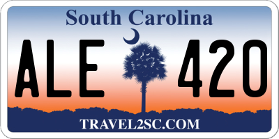 SC license plate ALE420